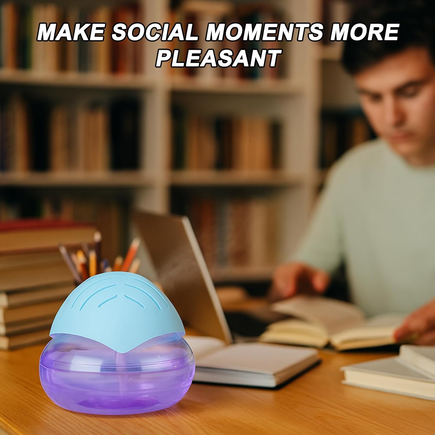 Air Freshener Luftreiniger bis 100m², 1000ml, Luftbefeuchter, Aroma-Diffusor (Hellblau)