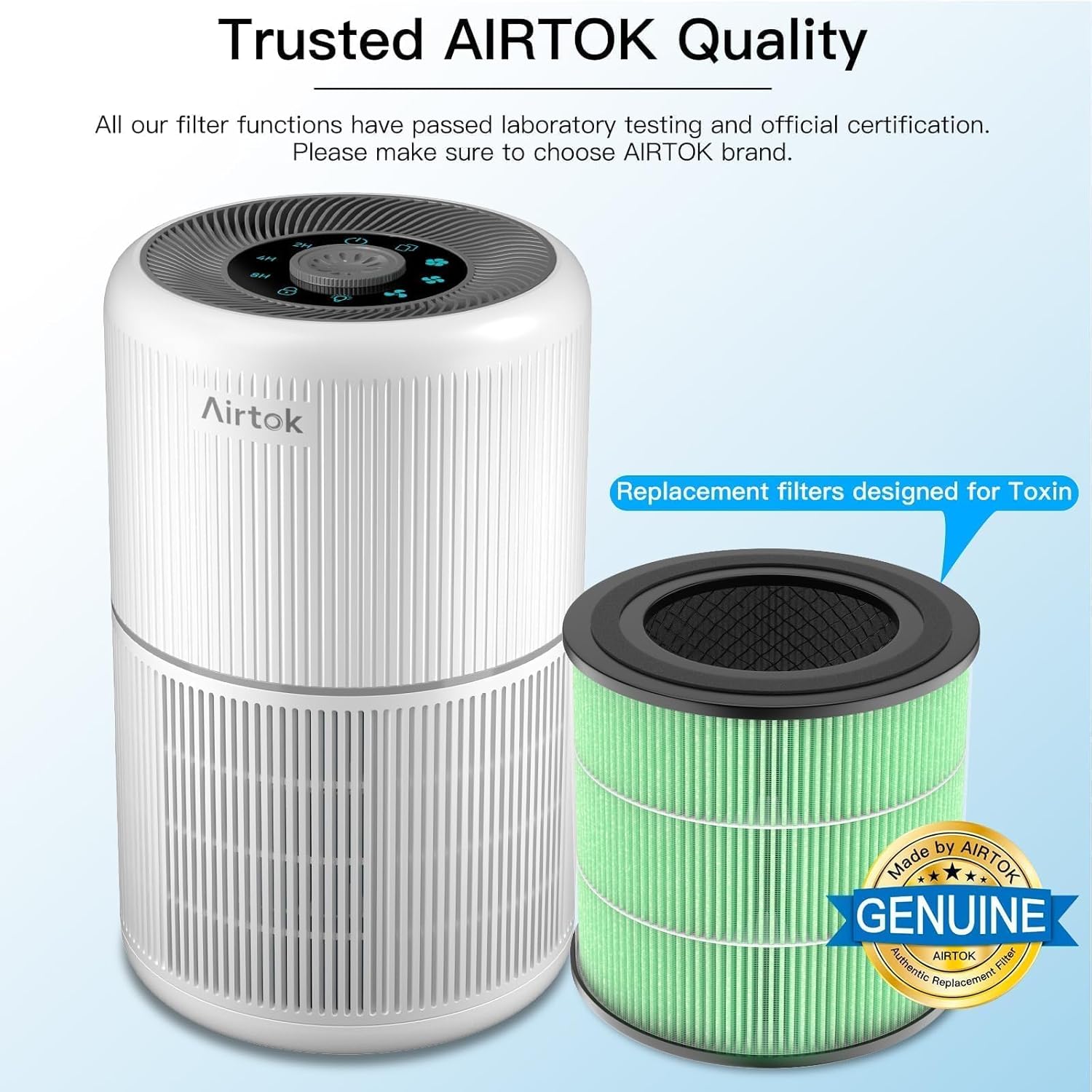 AIRTOK AP0601 Ersatzfilter 4-stufig H13 HEPA Set 2 für Luftreiniger