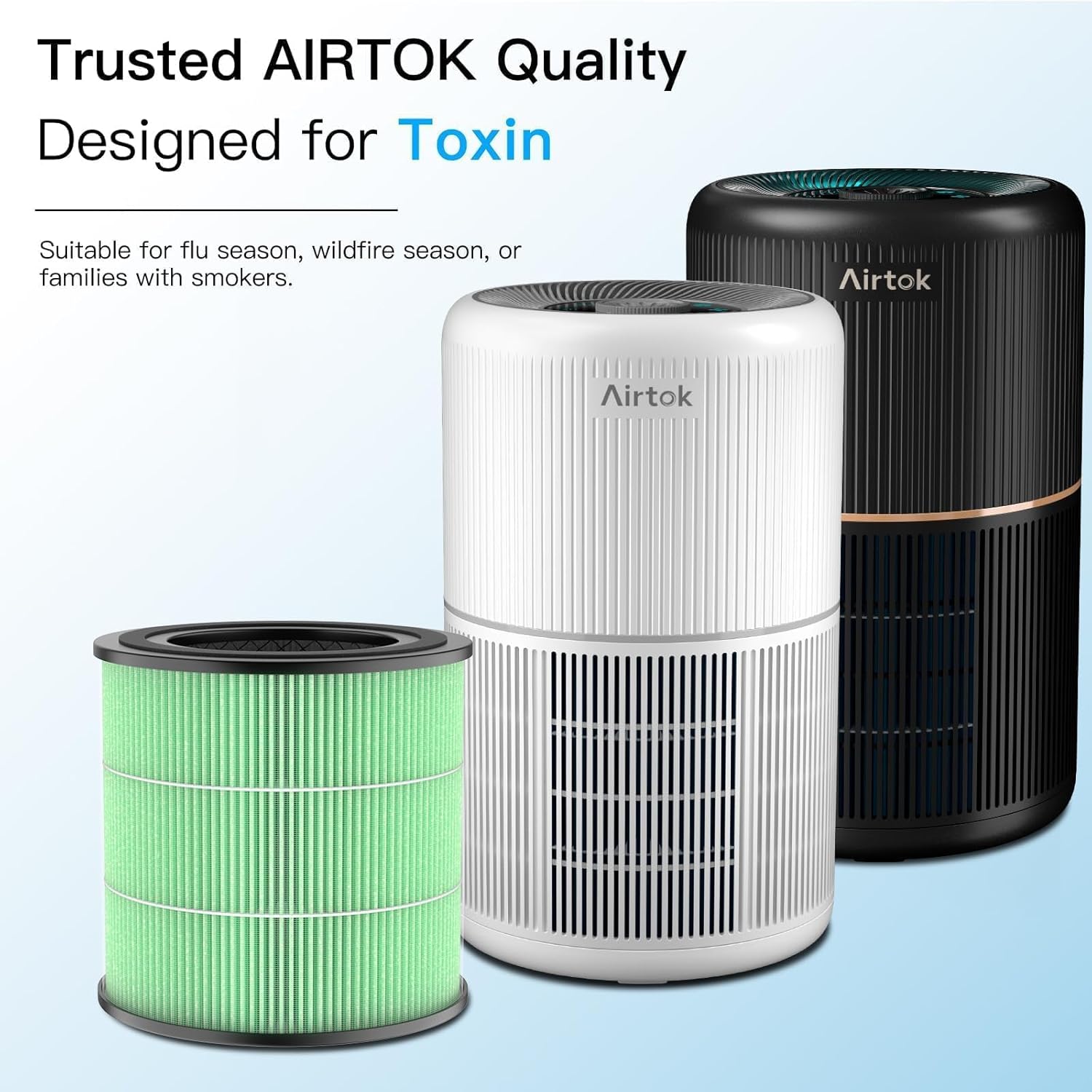 AIRTOK AP0601 Ersatzfilter 4-stufig H13 HEPA Set 2 für Luftreiniger