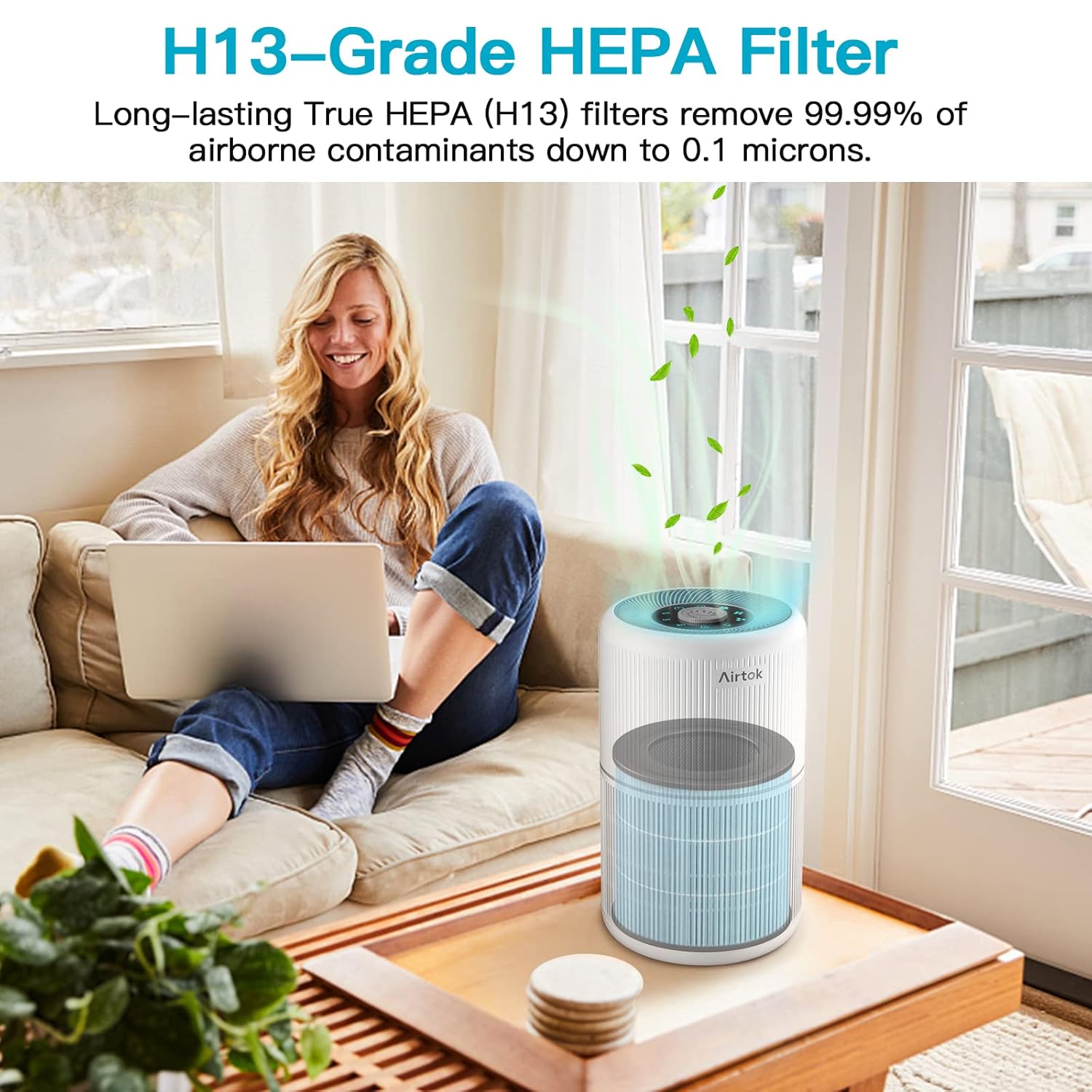 AIRTOK Luftreiniger Ersatzfilter AP0601 Set 2, 4-stufig H13 HEPA