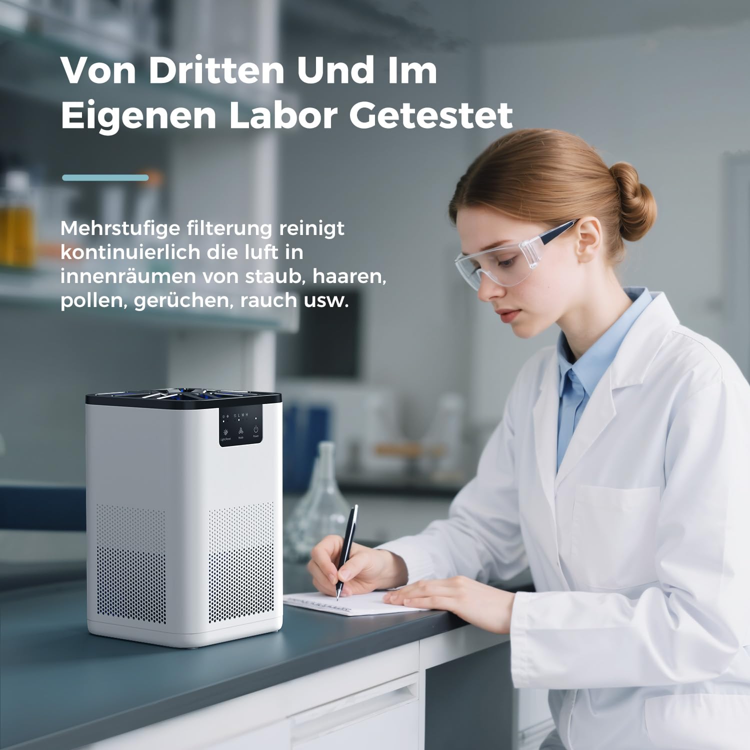 Aroeve Luftreiniger für Schlafzimmer mit Aromatherapie, leise, für Haustiere und Allergene