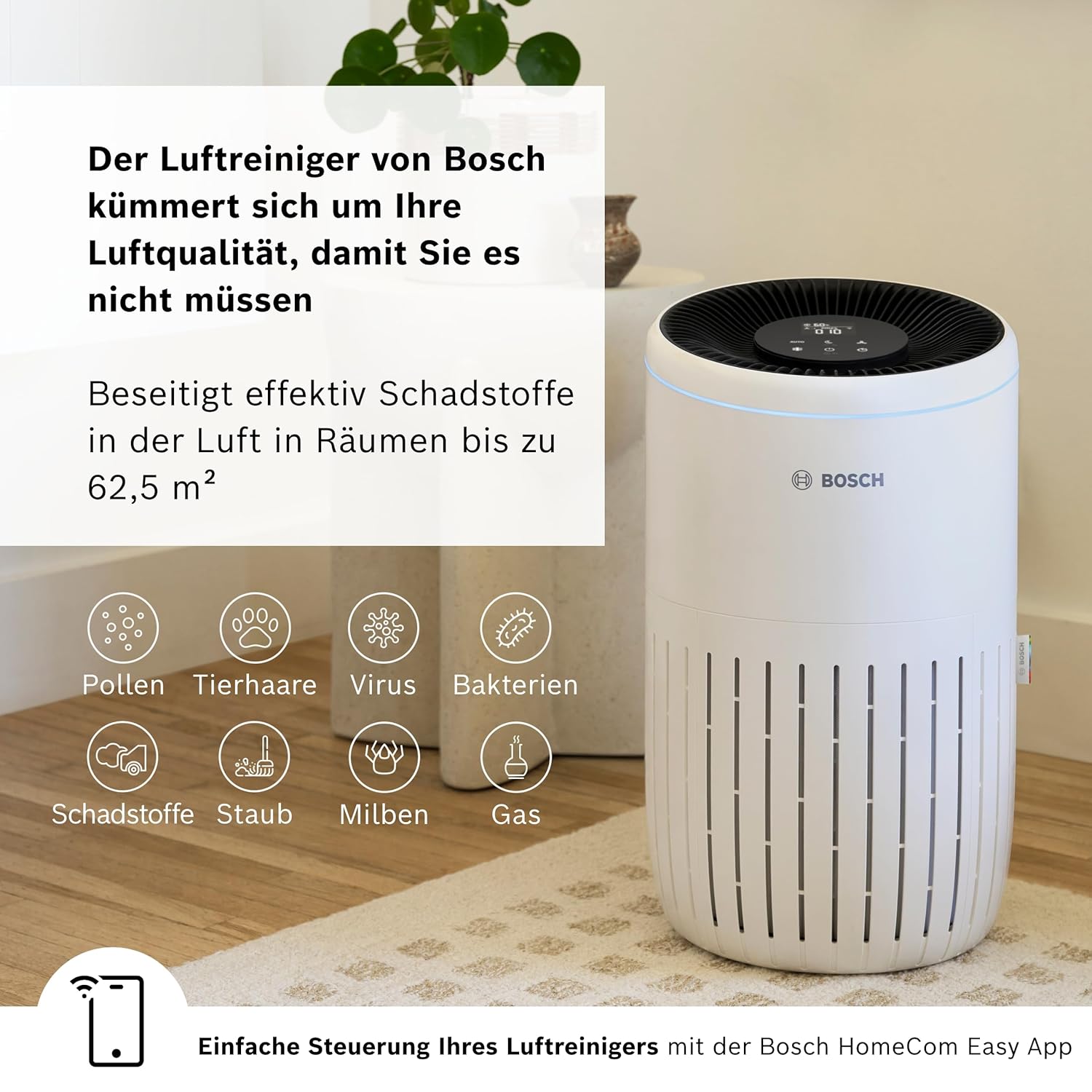 Bosch Air 4000i Luftreiniger App-Steuerung 3-in-1 Filter Sensor Auto-Modus