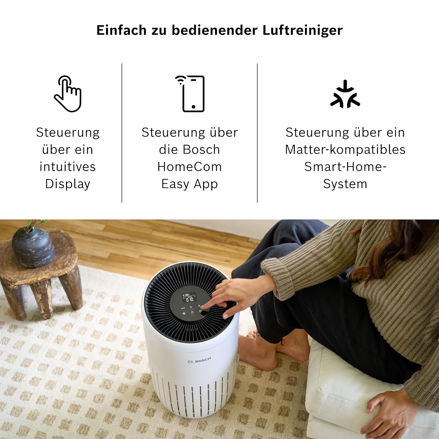 Bosch Air 4000i Luftreiniger App-Steuerung 3-in-1 Filter Sensor Auto-Modus
