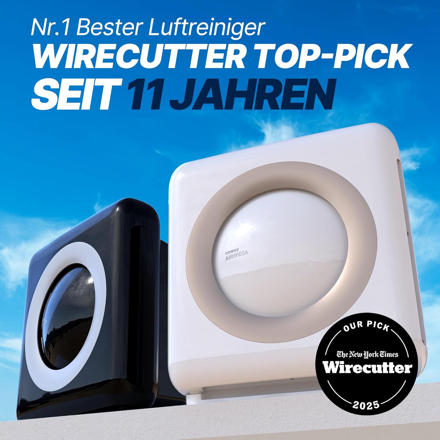 COWAY Luftreiniger für Allergiker, ECARF-Siegel, 99,999% Filterung, CADR 421 m³/h, energiesparend