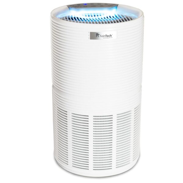 FeinTech Luftreiniger mit HEPA 13 und Aktivkohlefilter, für bis zu 45 m², ideal gegen Rauch, Pollen und Allergene