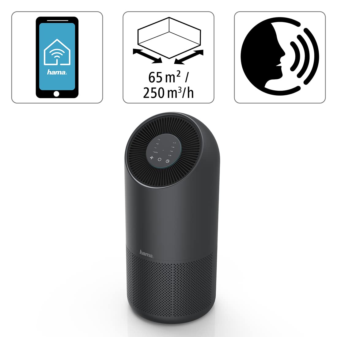 Hama Luftreiniger App-Steuerung HEPA Filter 99,95% Pollen Haushaltsstaub