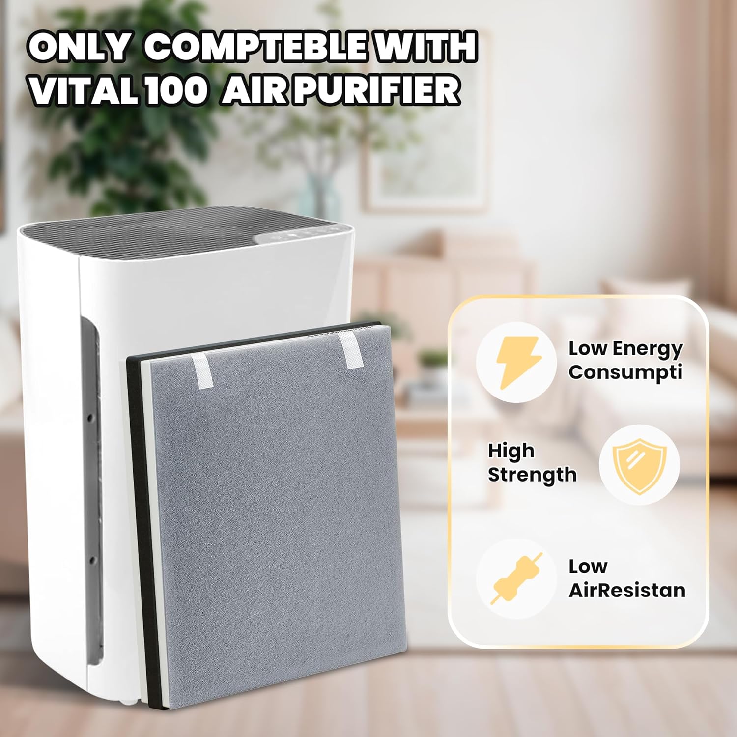 LEVOIT Ersatzfilter Vital 100 3-in-1 H13 HEPA Aktivkohle für Luftreiniger