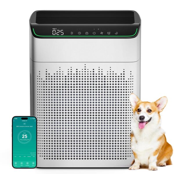 Levoit Luftreiniger für große Räume, Smart WiFi, PM2.5 Sensor, doppelte Luftzufuhr