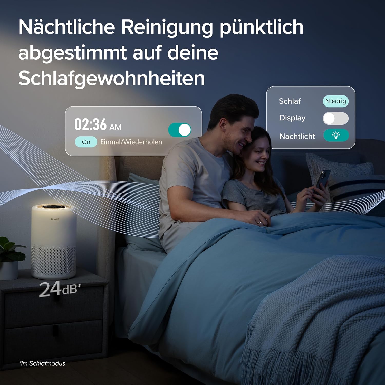 LEVOIT Luftreiniger HEPA-Filter App-Steuerung Schlafmodus für 35 m²