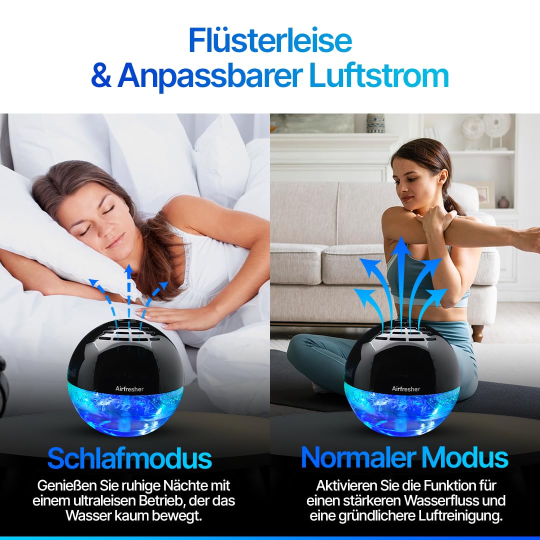 Lura Luftreiniger mit Aroma-Diffusor, Ultraschall-Befeuchter, 7-Farben-LED für Zuhause