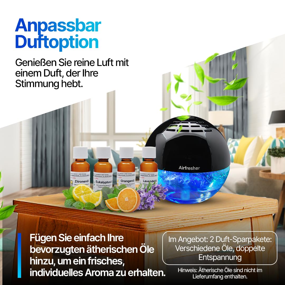 Lura Luftreiniger mit Aroma-Diffusor, Ultraschall-Befeuchter, 7-Farben-LED für Zuhause