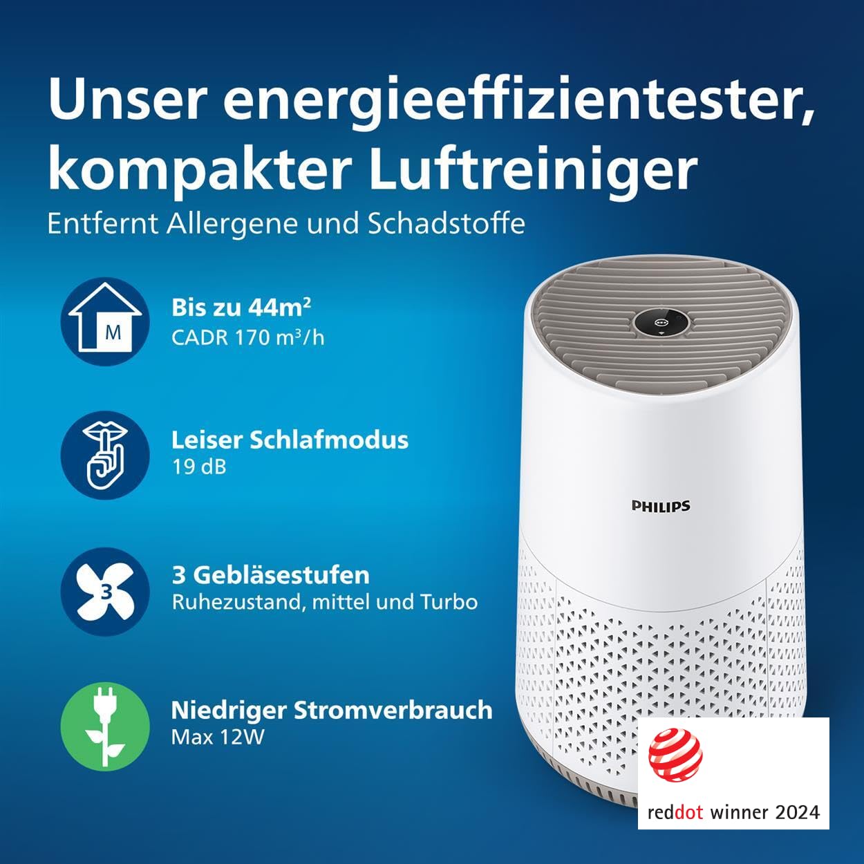 Philips Luftreiniger 600 Serie, HEPA, WLAN-Steuerung, Ultra-leise, 44 m²