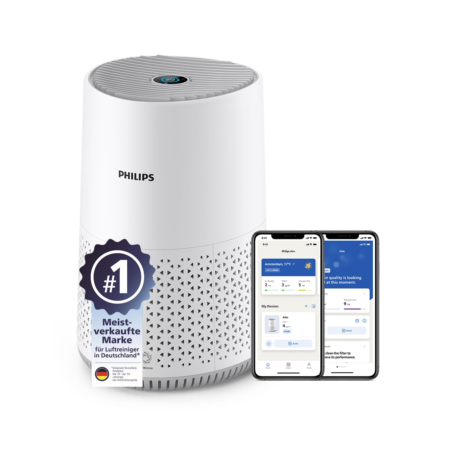 Philips Luftreiniger 600 Serie, HEPA, WLAN-Steuerung, Ultra-leise, 44 m²