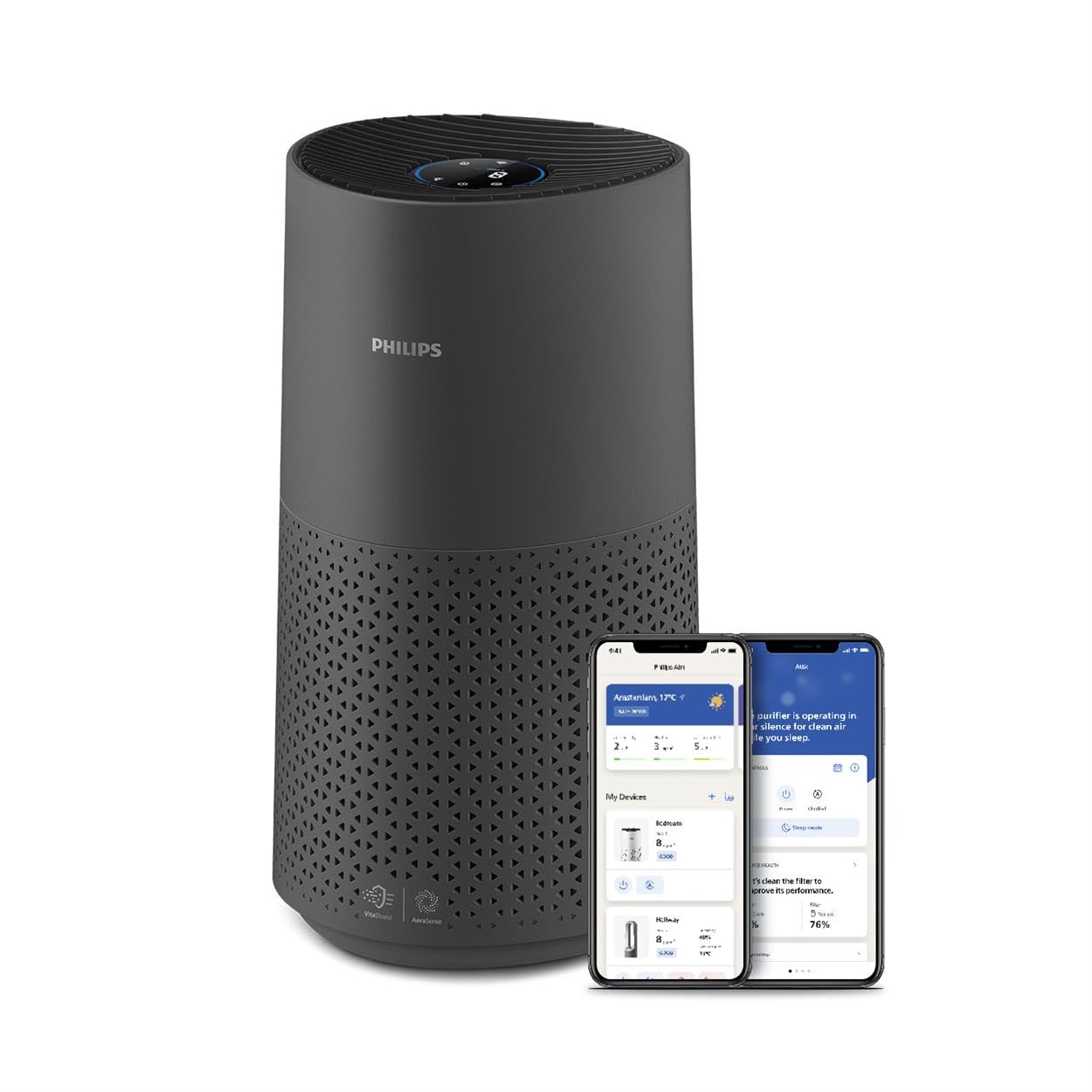 Philips Luftreiniger Smart 1000i 78 m² 99,97% Filter WLAN leise