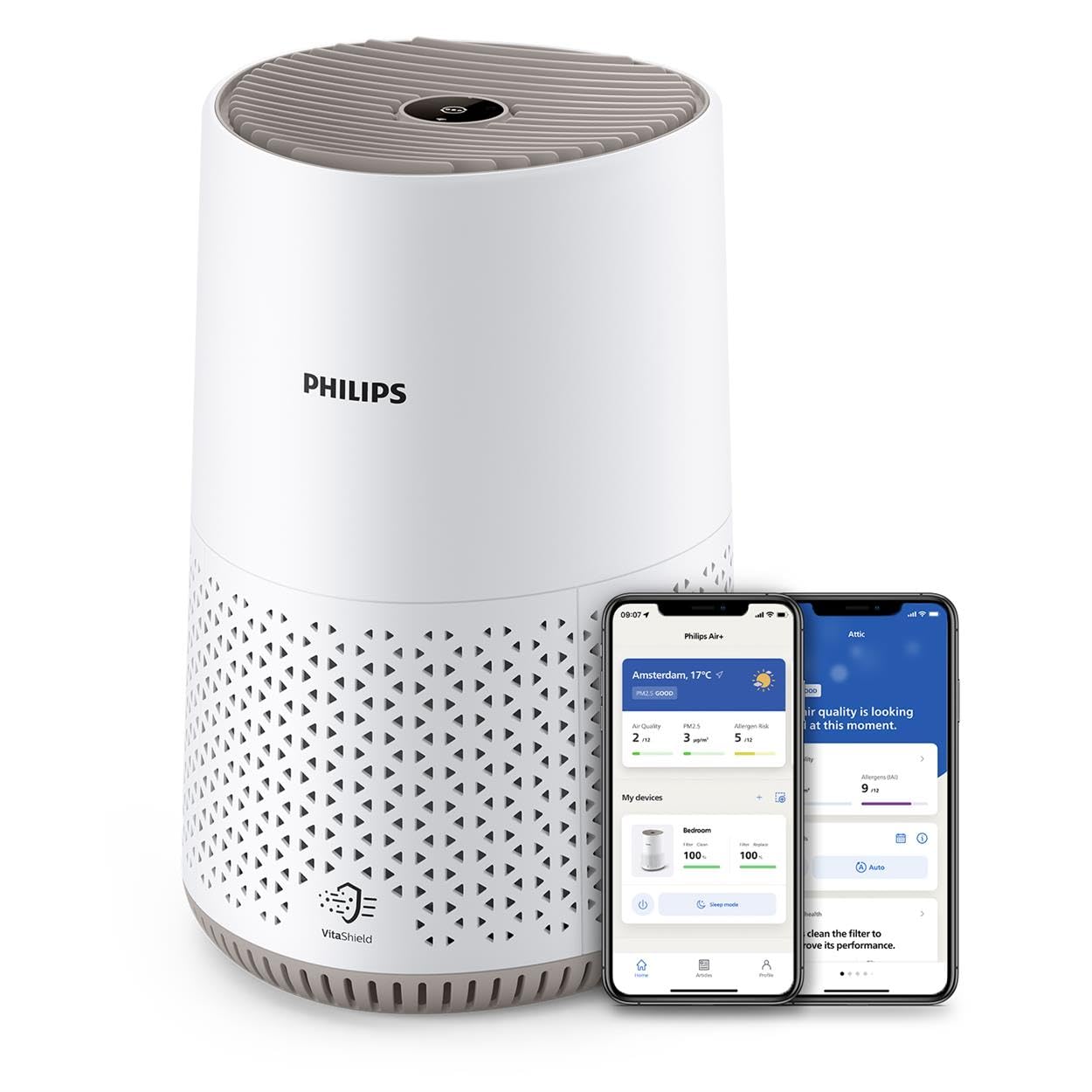 Philips Luftreiniger Smart 600i, 99,5% Pollen & Staub, WLAN, bis 39 m²