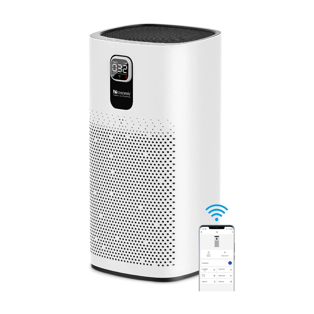 Proscenic A9 Luftreiniger App-Steuerung, HEPA H13 Filter, CADR 460 m³/h, Ideal für Allergiker und Raucher, Große Wohnräume bis 90 m²