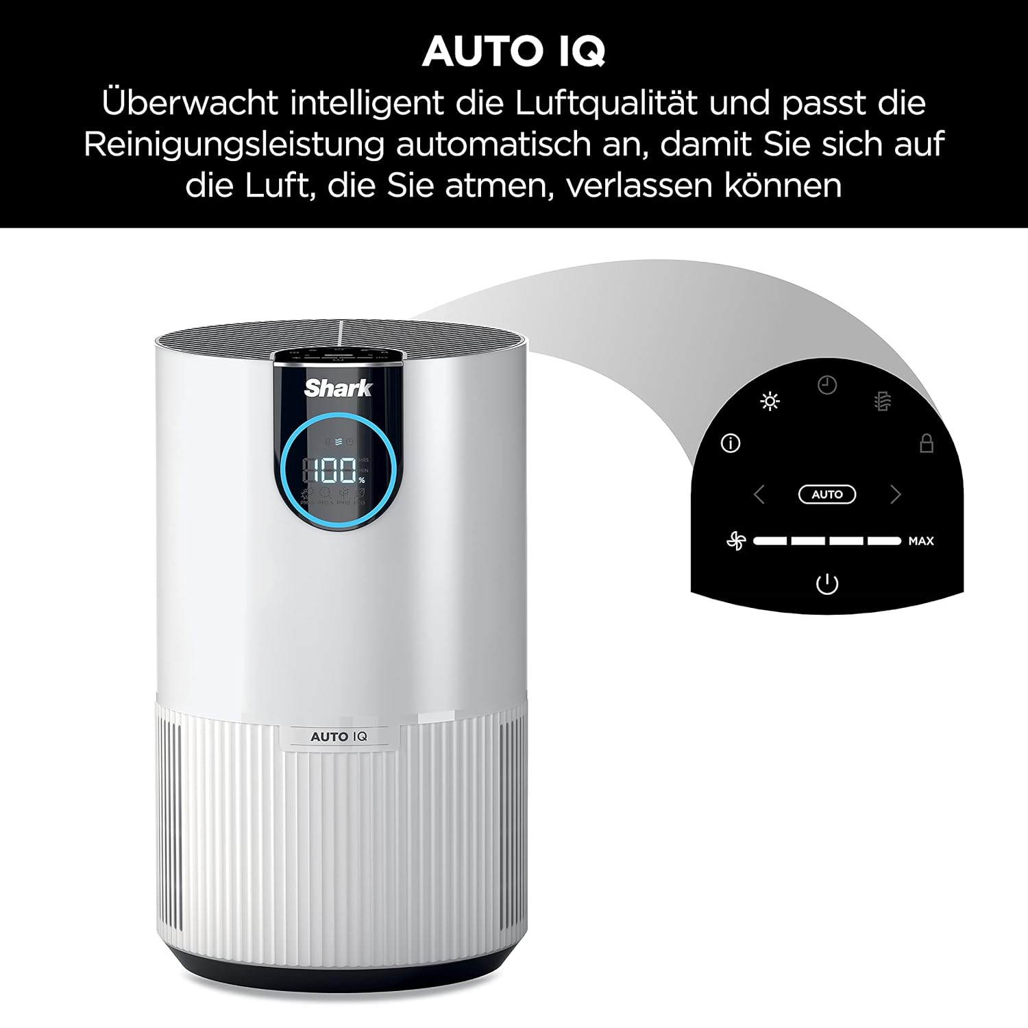 Shark Luftreiniger HEPA Filter für Allergene, Pollen & Bakterien, 60 m², Luftqualitätsmessung