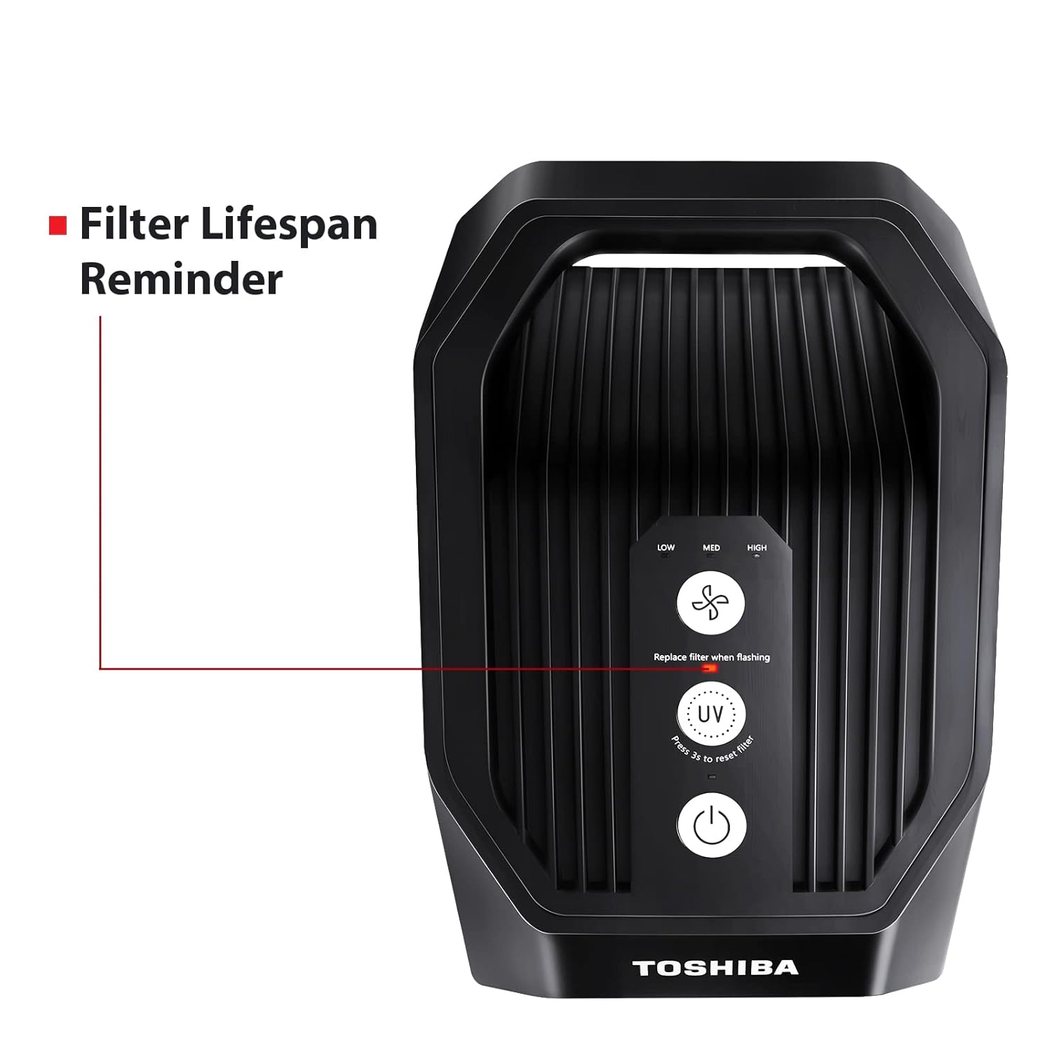Toshiba Luftreiniger H13 HEPA UV-Licht 228 m³/h für Haustierhaare und Pollen
