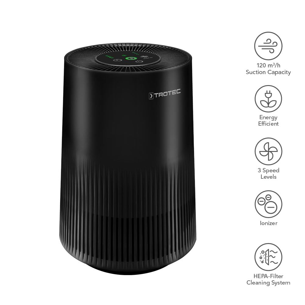 TROTEC AirgoClean 11 E Luftreiniger HEPA Filter 99,97% Raum 15 m² Raucherzimmer
