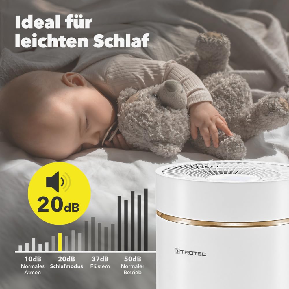 TROTEC AirgoClean 170+ Luftreiniger HEPA 99,97% 5 Stufen Turbo Weiß für 42 m²