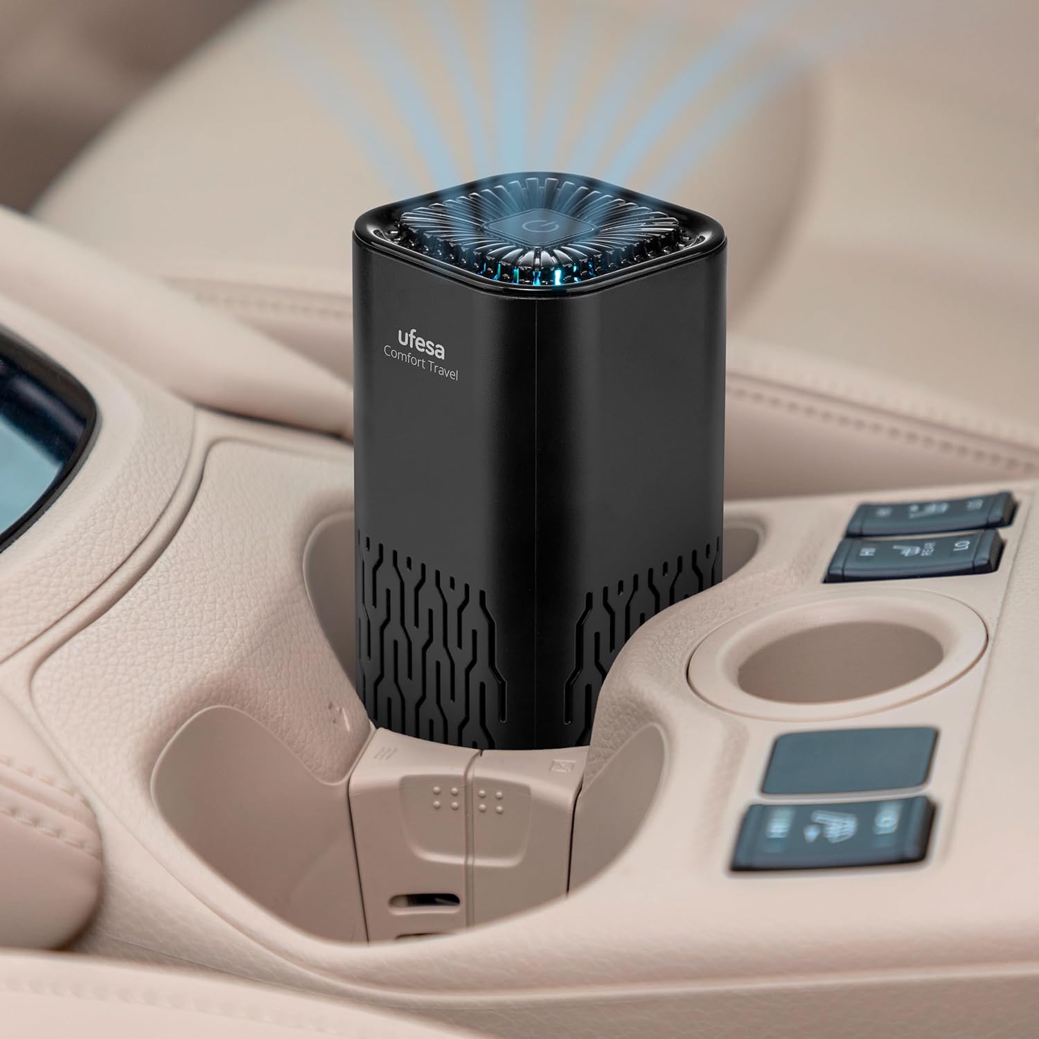 Ufesa Luftreiniger mit Negativionen, Aktivkohle, Ultra-leise ≤20dB, Nachtlicht