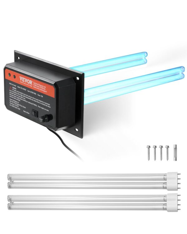 VEVOR Luftreiniger für Klimaanlagen mit UV-Lampe, Luftwäscher mit 2 Ersatzlampen